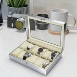Leatherette Watch Organizer Box 12-slot