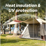 Premium 3-in-1 Outdoor Family Camping Tent with Extended Sun Shade Awning