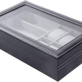 2-in-1 Leatherette Watch & Eyewear Organizer Box
