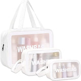 3-Piece Waterproof Travel Toiletry & Cosmetic Bag Set