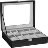 Leather  Watch Box Organizer with Removable Cushion