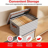 Collapsible Fabric Clothing Storage Box with Hinged Lid