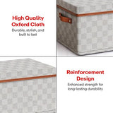 Collapsible Fabric Clothing Storage Box with Hinged Lid