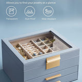 Leatherette Jewelry Organizer Box With 3-Tier