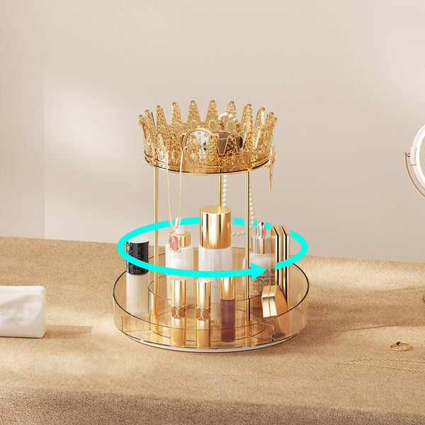 Crown Rotating Makeup & Perfume Organizer Stand