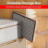 Collapsible Fabric Clothing Storage Box with Hinged Lid