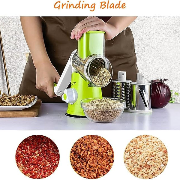 3-in-1 Multifunctional Rotary Vegetable Cutter & Drum Grater