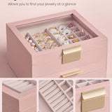 Leatherette Jewelry Organizer Box With 3-Tier