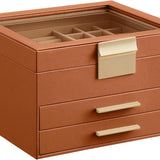 Leatherette Jewelry Organizer Box With 3-Tier