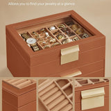Leatherette Jewelry Organizer Box With 3-Tier