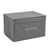 Collapsible Fabric Storage Box with Velcro Lid & Sturdy Bottom Insert