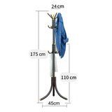 Modern Metal Standing Coat Hanger Rack with 12 Hooks & Tripod Base