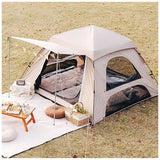 Premium 3-in-1 Outdoor Family Camping Tent with Extended Sun Shade Awning