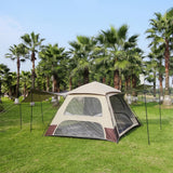 Premium 3-in-1 Outdoor Family Camping Tent with Extended Sun Shade Awning