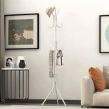 Modern Metal Standing Coat Hanger Rack with 12 Hooks & Tripod Base