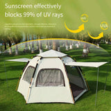 Portable Hexagonal pop up Family Camping Tent with Dual Sunshade Awnings 3.2*3.2m