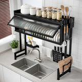 Dish Rack with Cover - Over The Sink Kitchen Dish Drying Rack