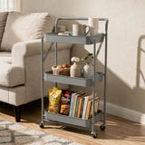 Multipurpose Foldable Storage Trolley with Handle
