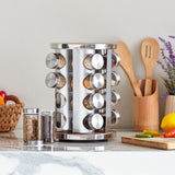  Spice Rack Organizer for Countertop and Cabinet - Revolving Seasoning Organizer with 16 jars