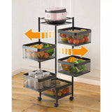 5-TIER MULTIPURPOSE ROTATING SQUARE KITCHEN STORAGE RACK
