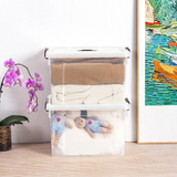 Plastic Transparent Storage Box With Handle Lid Stackable 50 LITER