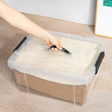 Plastic Transparent Storage Box With Handle Lid Stackable 50 LITER