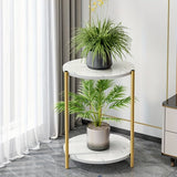 MODERN 2-TIER ROUND SOFA SIDE TABLE