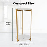 MODERN 2-TIER ROUND SOFA SIDE TABLE