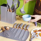 KITCHENWARE SET-19 PCS SILICONE UTENSILS WITH WOODEN HANDLES