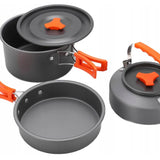 PORTABLE ALUMINIUM CAMPING COOKWARE SET