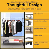 Multipurpose Single Pole Cloth Hanger With Hooks