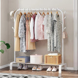 MULTIPURPOSE SINGLE POLE CLOTH HANGER WITH HOOKS