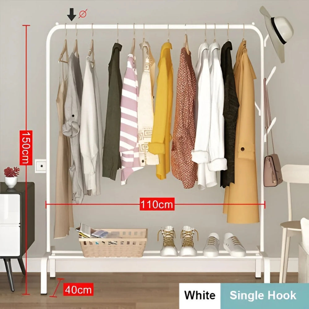 MULTIPURPOSE SINGLE POLE CLOTH HANGER WITH HOOKS
