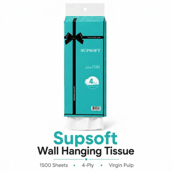 Supsoft 1500 Wipes – 4-Ply Wall-Hanging Tissue Bag