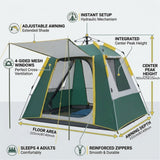 Automatic Pop-Up Camping Tent with Front Sunshade