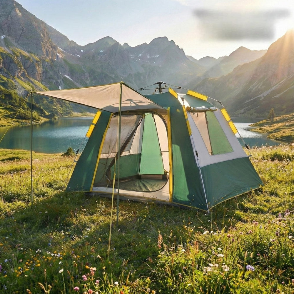 Automatic Pop-Up Camping Tent with Front Sunshade