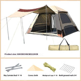 Premium 3-in-1 Outdoor Family Camping Tent with Extended Sun Shade Awning