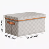 Collapsible Fabric Clothing Storage Box with Hinged Lid
