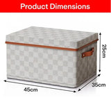 Collapsible Fabric Clothing Storage Box with Hinged Lid