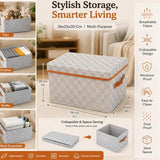 Collapsible Fabric Clothing Storage Box with Hinged Lid