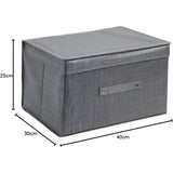Collapsible Fabric Storage Box with Velcro Lid & Sturdy Bottom Insert