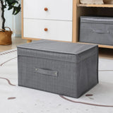 Collapsible Fabric Storage Box with Velcro Lid & Sturdy Bottom Insert