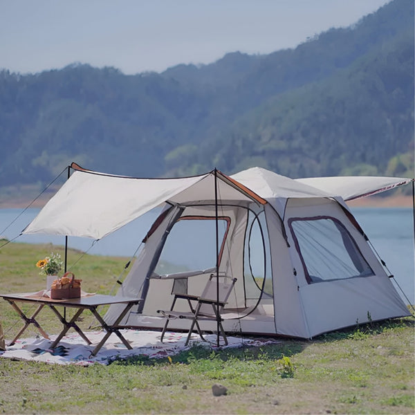 Automatic Pop-Up  Family Camping Tent with Sun Shade Canopy 210*210*140cm