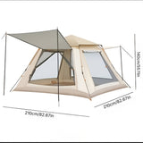 Automatic Pop-Up  Family Camping Tent with Sun Shade Canopy 210*210*140cm