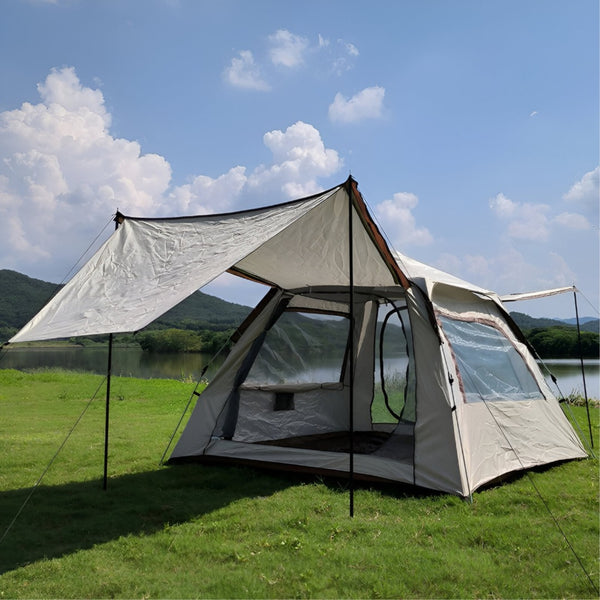 Automatic Pop-Up  Family Camping Tent with Sun Shade Canopy 210*210*140cm