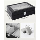 Leather  Watch Box Organizer with Removable Cushion