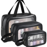 3-Piece Waterproof Travel Toiletry & Cosmetic Bag Set