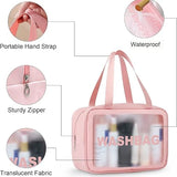 3-Piece Waterproof Travel Toiletry & Cosmetic Bag Set