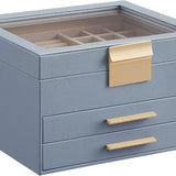 Leatherette Jewelry Organizer Box With 3-Tier
