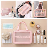 3-Piece Waterproof Travel Toiletry & Cosmetic Bag Set